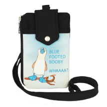 Farilya Tasarım FR1833 Mavi Ayaklı Sümsük Baskılı, Siyah Aparat, Nubuk  Telefon Çantası