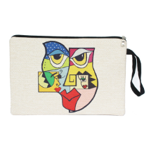 Farilya Tasarım FR0651 Baykuş Surat Baskılı Keten Tablet Kılıfı Tablet Kılıfı