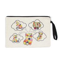 Farilya Tasarım FR0662 Kedinin Rüyası Baskılı Keten Tablet Kılıfı Tablet Kılıfı