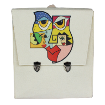 Farilya Tasarım FR0916 Baykuş Surat Baskılı Keçe Sırt Çantası 