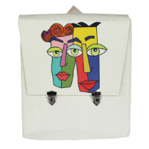 Farilya Tasarım FR0917 Renkli Aile Baskılı Keçe Sırt Çantası 