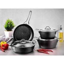Polo Chef GST107S-MAS Granit 7 Parça  Tava Tencere Seti