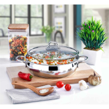 Polo Chef ÇT130-PRB Çelik 30 Cm Basık Güveç Tencere