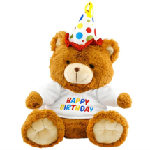 Neco Plush Oturan Happy Birthday Ayı 40 cm Peluş