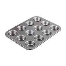 Keeplondon KLKCH032 Kitchen Shiny Red 12'li Dikdörtgen Karbon Çelik Muffin Kalıbı