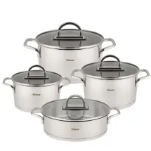 Hisar Luna Süzgeçli Çelik 8 Parça Tencere Seti