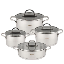 Hisar Luna Süzgeçli Çelik 8 Parça Tencere Seti