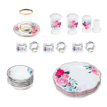 Lotus Menekşe Porselen 34 Parça Kahvaltı Takımı