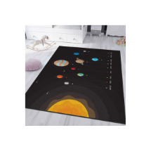 Homeilla  HMIGD-26 Dijital Baskı Galaksi Siyah  Çocuk Odası Halısı