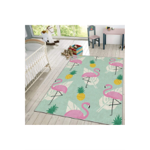 Homeilla  HMIGD-16 Dijital Baskı Flamingo Yeşil  Çocuk Odası Halısı