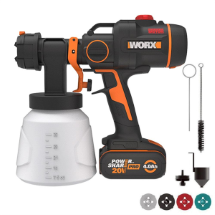 Worx WX020 20Volt 4.0Ah. Li-ion Tek Akülü Şarjlı Kömürsüz Devir Ayarlı Boya Tabancası