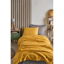 Eponj Ep-023862 Doğal Dide Sarı Çarşafsız Tek Kişilik Pike Takımı Baskılı