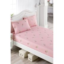 Eponj Ep-017260 Pes Alanur Pembe Lastikli Çarşaf Seti Çift Kişilik