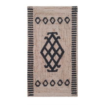 Giz Home Bolero Natural X09 Black 120x180 Cm Jüt El Dokuma Hasır Örgü Halı