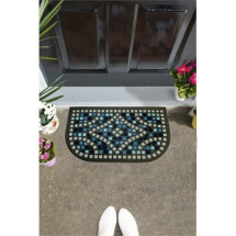 Giz Home Mavi Yarımay 40x68 Cm İtalyan Format Kapı Paspası