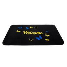 Giz Home Tody Flok Welcome Kelebek Siyah 40x70 Cm Kapı Paspası