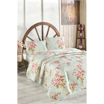 Eponj Çift Kişilik Kapitone Alanur  Yatak Örtüsü Seti