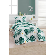 Eponj Tek Kişilik Kapitone Monstera  Yatak Örtüsü Seti