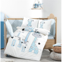 Hobby Buddy Mavi Poplin Bebek Nevresim Takımı