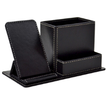 Mimaks 3 Bölme Suni Deri Telefon Standtlı Masa Üstü Seti