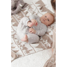 Organicera Organik Triko Hayvanlar Alemi Bej 80x90 Bebek Örtüsü