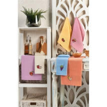 Eponj Nakışlı 40x60 Meyve  6'lı Kurulama Bezi