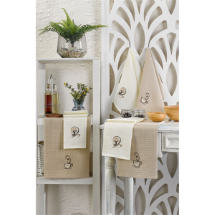 Eponj Nakışlı 40x60 Kahve  6'lı Kurulama Bezi