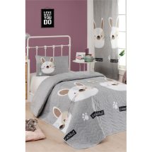 Eponj Kapitone Tek Kişilik Tavşancık Yatak Örtüsü Seti