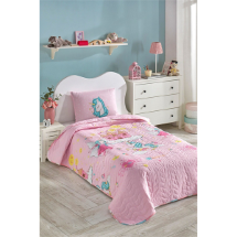 Eponj Kapitone Tek Kişilik Unicorn Dreams Yatak Örtüsü Seti