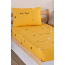 Eponj Ep-300551 Dide Sarı Pes Lastikli Çarşaf Seti Tek Kişilik
