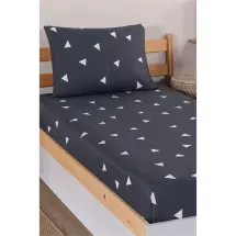 Eponj Ep-300544 Üçgen Gri Pes Lastikli Çarşaf Seti Tek Kişilik