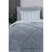 Eponj Welsoft Yorganlı Pofuduk Gri Tek Kişilik Uyku Seti