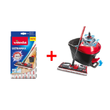 Vileda Ultramax Mikrofiber Yedek Mop + Ultramax Turbo Pedallı Temizlik Seti