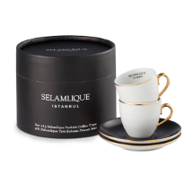 Selamlique 2'li Klasik Siyah Fincan Seti