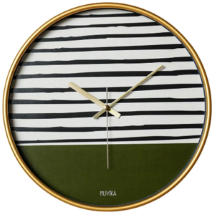 Muyika İniziare Yeşil Çizgiler 30 cm Duvar Saati