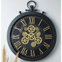 Muyika Perfetto Hareketli Çarklı Siyah 55 Cm Duvar Saati