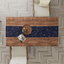 Homeilla  Modern Temalı Dijital Baskı Runner Lacivert  Masa Örtüsü