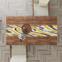 Homeilla  Modern Temalı Dijital Baskı Sarı Gri Desenle Runner  Masa Örtüsü