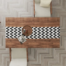 Homeilla  Zigzag Temalı Dijital Baskı Runner  Masa Örtüsü