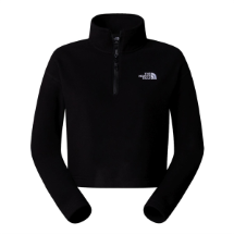 The North Face Kadın 100 GLACIER CROPPED NF0A855N4H01 Siyah  Yarım Fermuar Sweatshirty