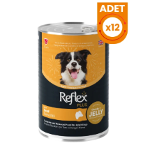 Reflex RFK-110 Jöle İçinde Et Parçacıklı Dana Etli 400G X 12 Adet Yetişkin Köpek Maması