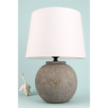 Muyika YL748 Royal Handmade Gri Beyaz Seramik Abajur