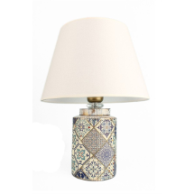 Muyika YL686 Lent Desenli Handmade Beyaz Seramik Abajur