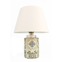 Muyika YL688 Plomb Desenli Handmade Abajur Beyaz Seramik Abajur