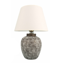 Muyika YL687 Planate Handmade Gri Beyaz Seramik Abajur