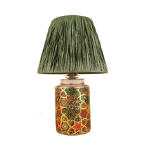 Muyika YL683 Timide Desenli Handmade Yeşil Seramik Abajur