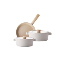 Neoflam D-NEOFS5 Fika Bej 5 Parça Tencere Tava Seti