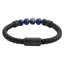 Zippo 2007160 Örgülü Deri Boncuklu  Erkek Bileklik