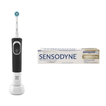 Oral-B+Sensodyne D100 Vitality Cross Action  + Tam Koruma Şarjlı Diş Fırçası + Diş Macunu