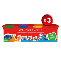 Faber Castell Klasik Renkler 4'lü 3 Adet Oyun Hamuru